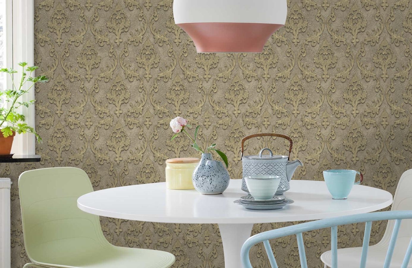 Обои 83340 фото в интерьере кухни