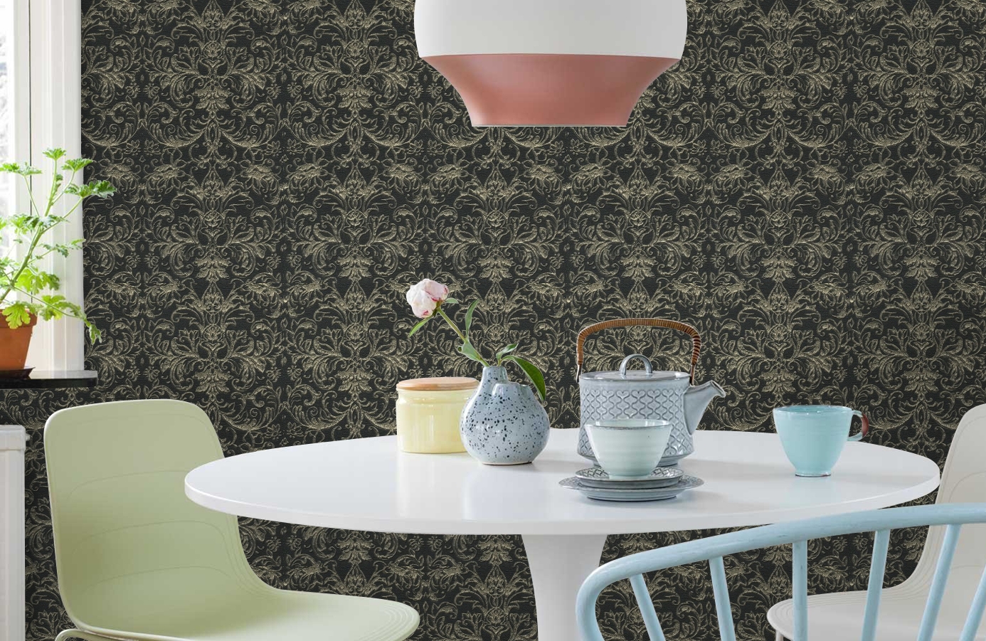 Обои 83356 фото в интерьере кухни