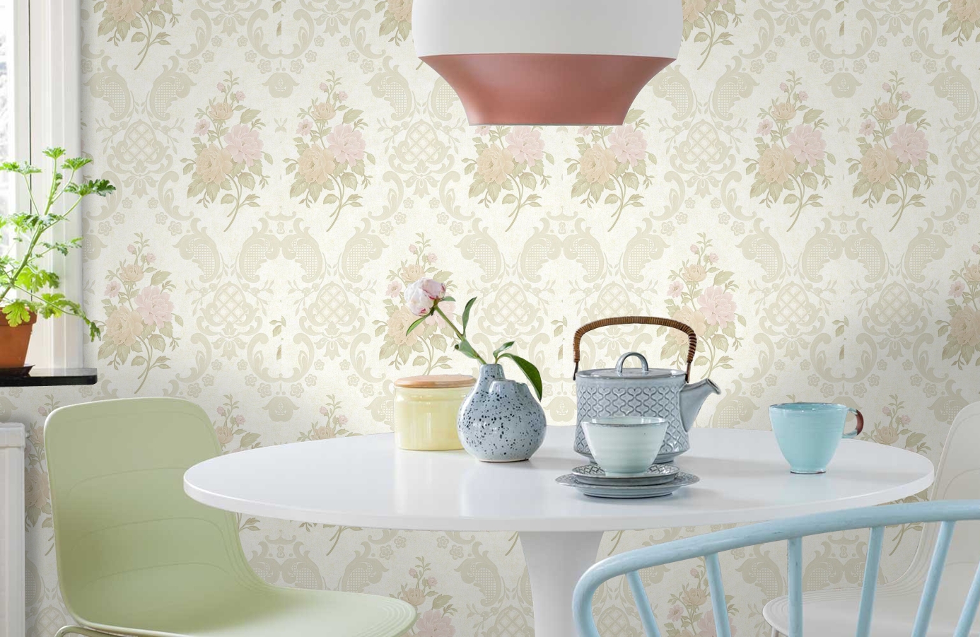 Обои AD1711 фото в интерьере кухни