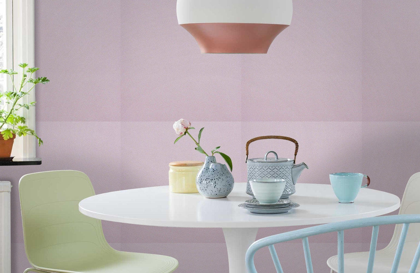 Обои 1008-18 фото в интерьере кухни