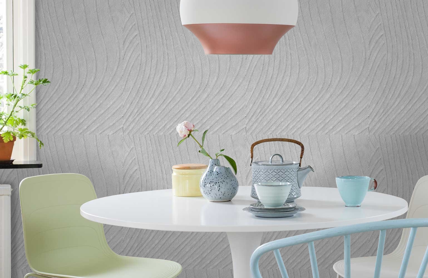 Обои 1131-11 фото в интерьере кухни