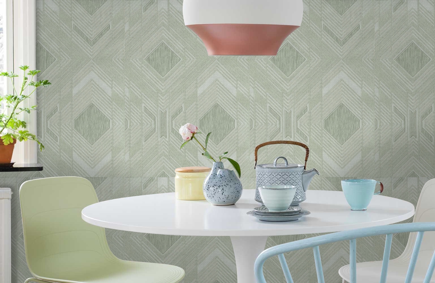 Обои 1133-04 фото в интерьере кухни