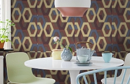 Обои 1137-07 фото в интерьере кухни превью