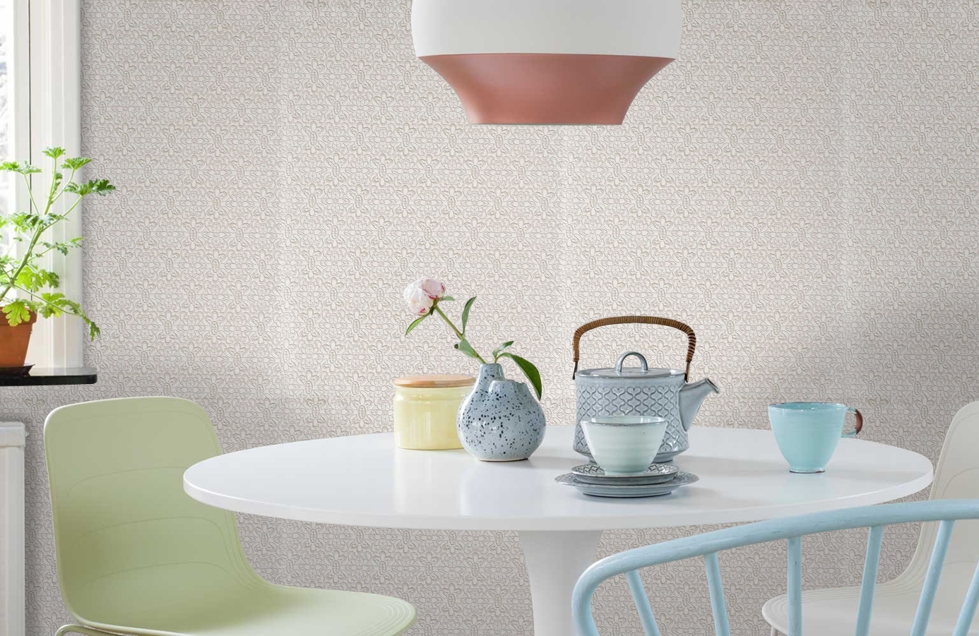 Обои 1144-11 фото в интерьере кухни