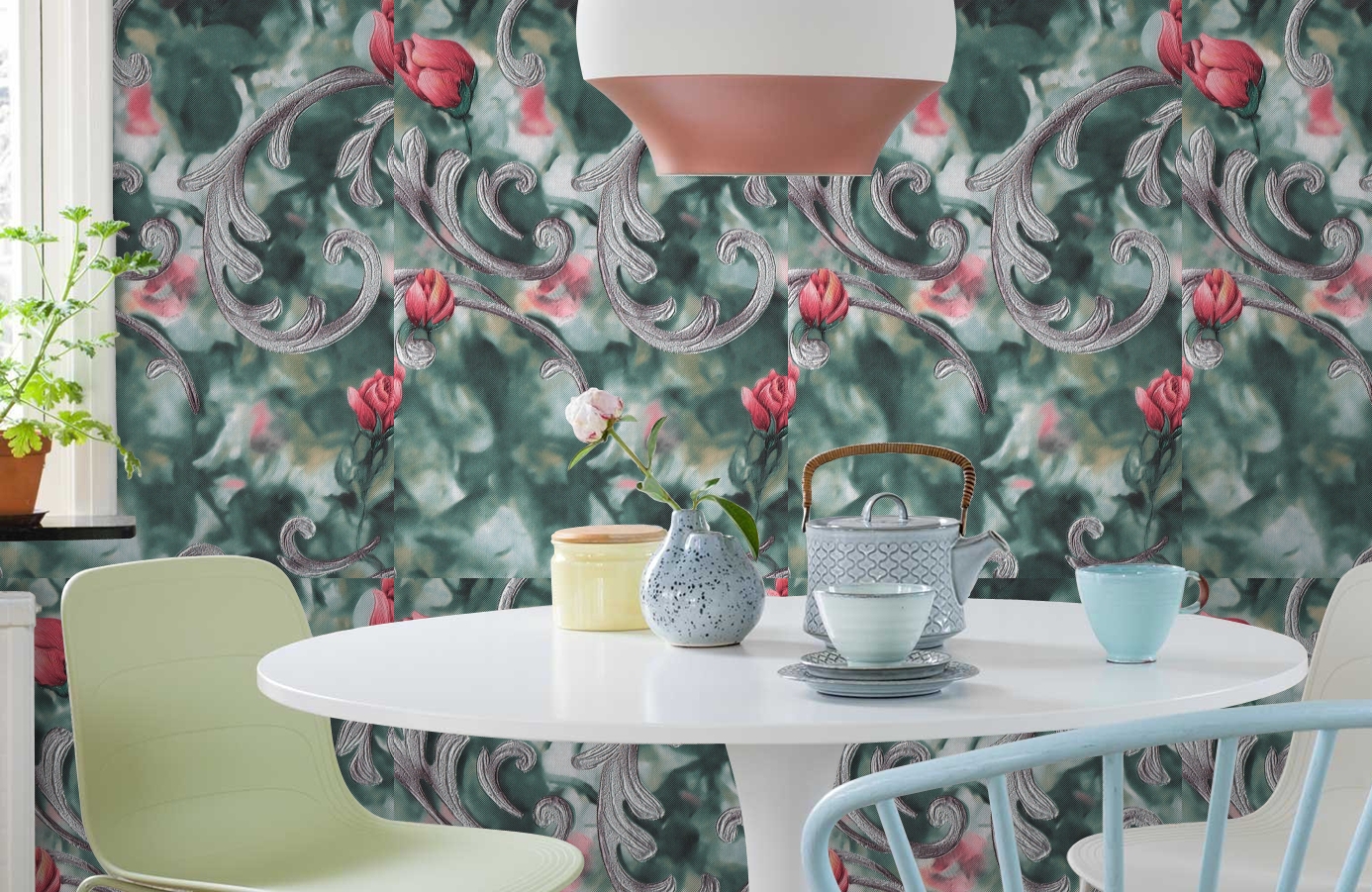 Обои 1159-09 фото в интерьере кухни Обои 1159-09 фото в интерьере кухни