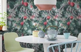 Обои 1159-09 фото в интерьере кухни превью