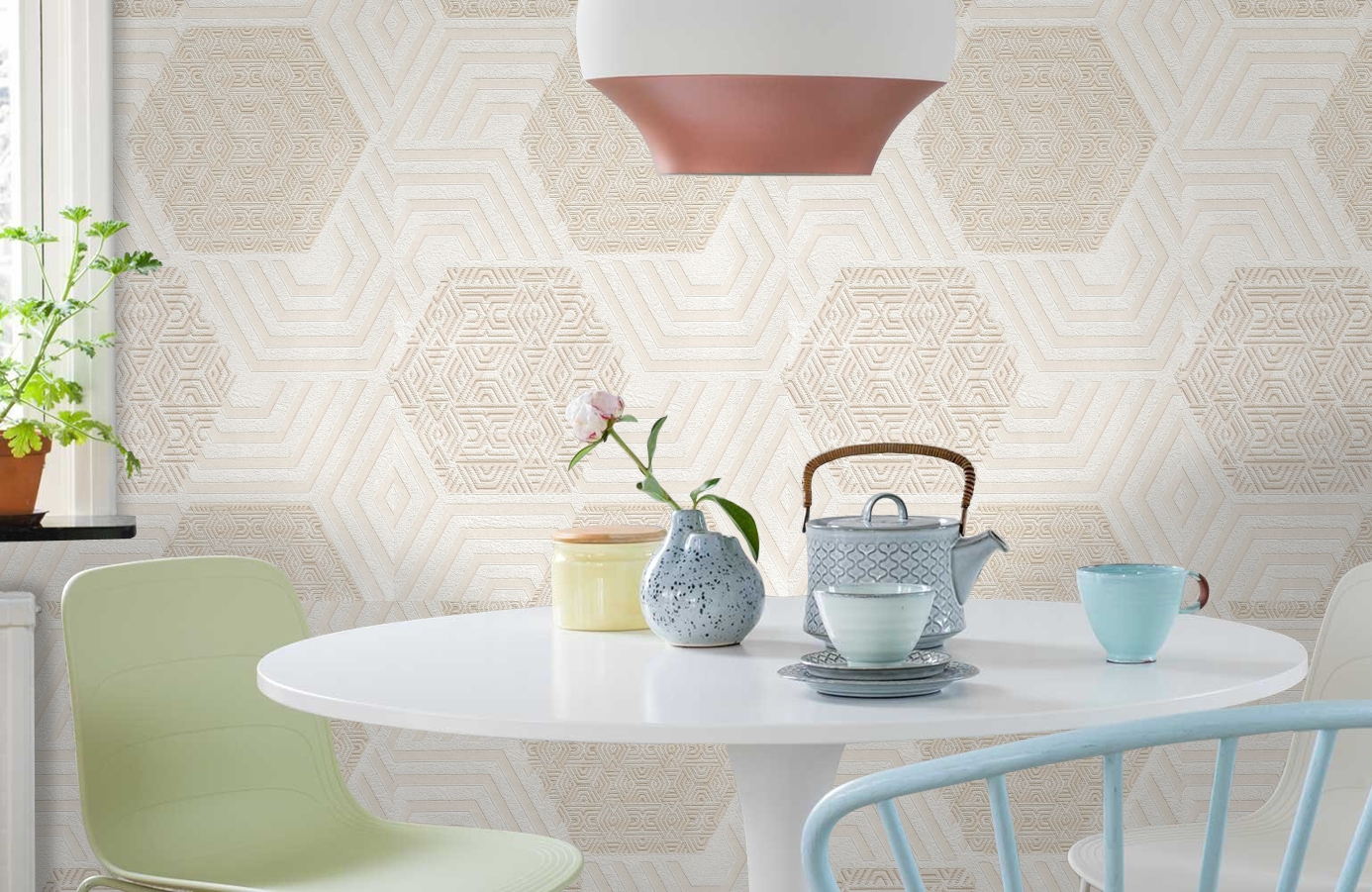 Обои 1161-00 фото в интерьере кухни