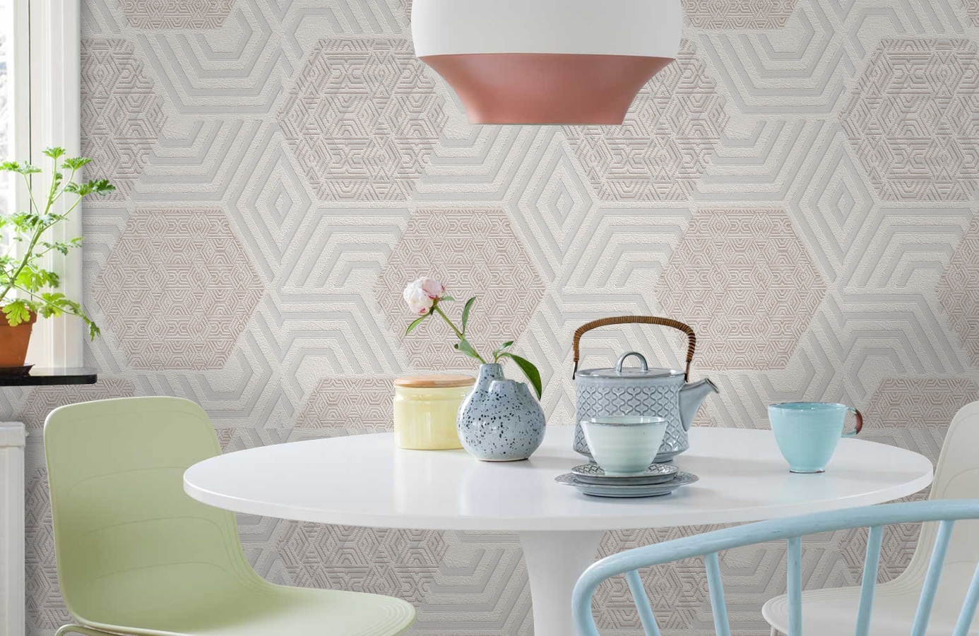 Обои 1161-11 фото в интерьере кухни