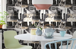 Обои 2902-2 фото в интерьере кухни превью