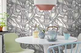 Обои 3491-7 фото в интерьере кухни превью