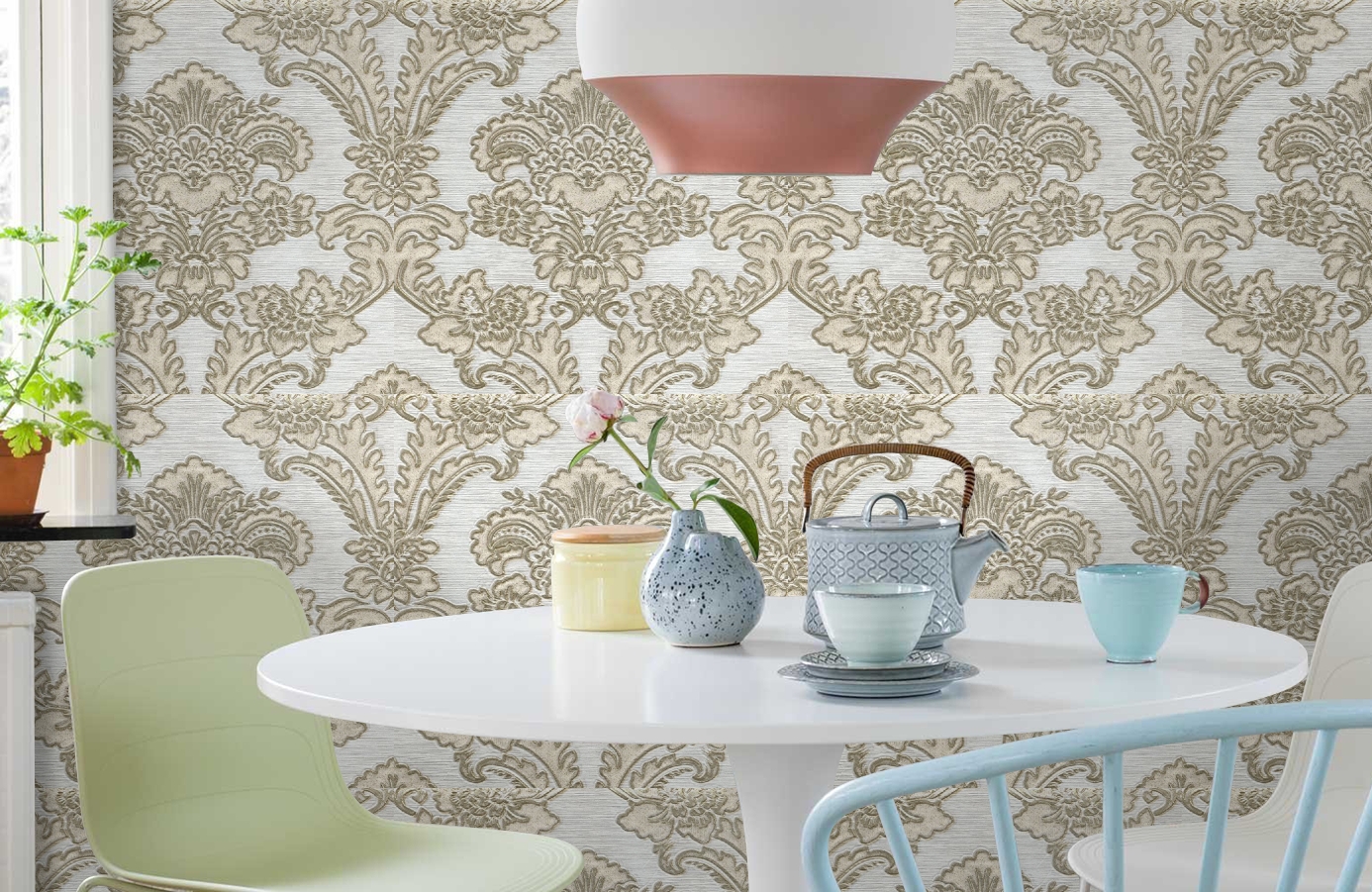 Обои 4002 фото в интерьере кухни