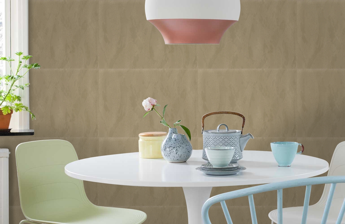 Обои 7012-12 фото в интерьере кухни