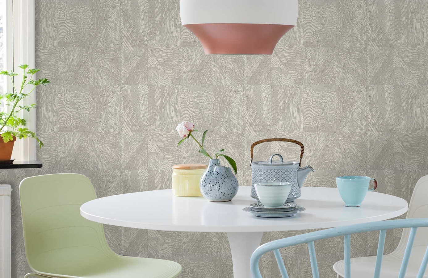 Обои 7026-10 фото в интерьере кухни