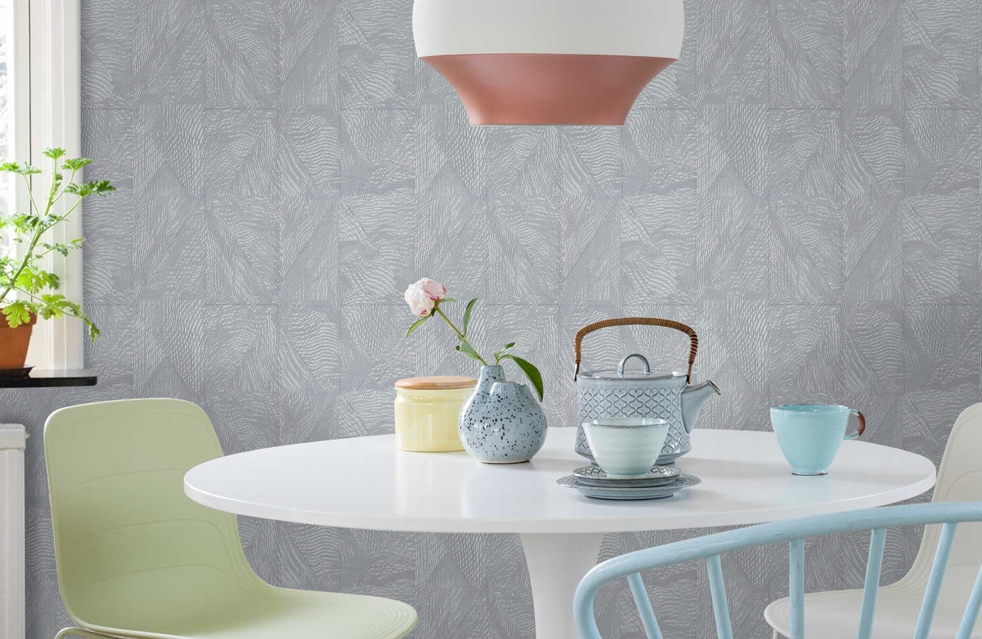 Обои 7026-11 фото в интерьере кухни