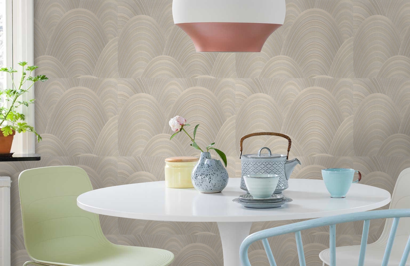 Обои 7028-01 фото в интерьере кухни