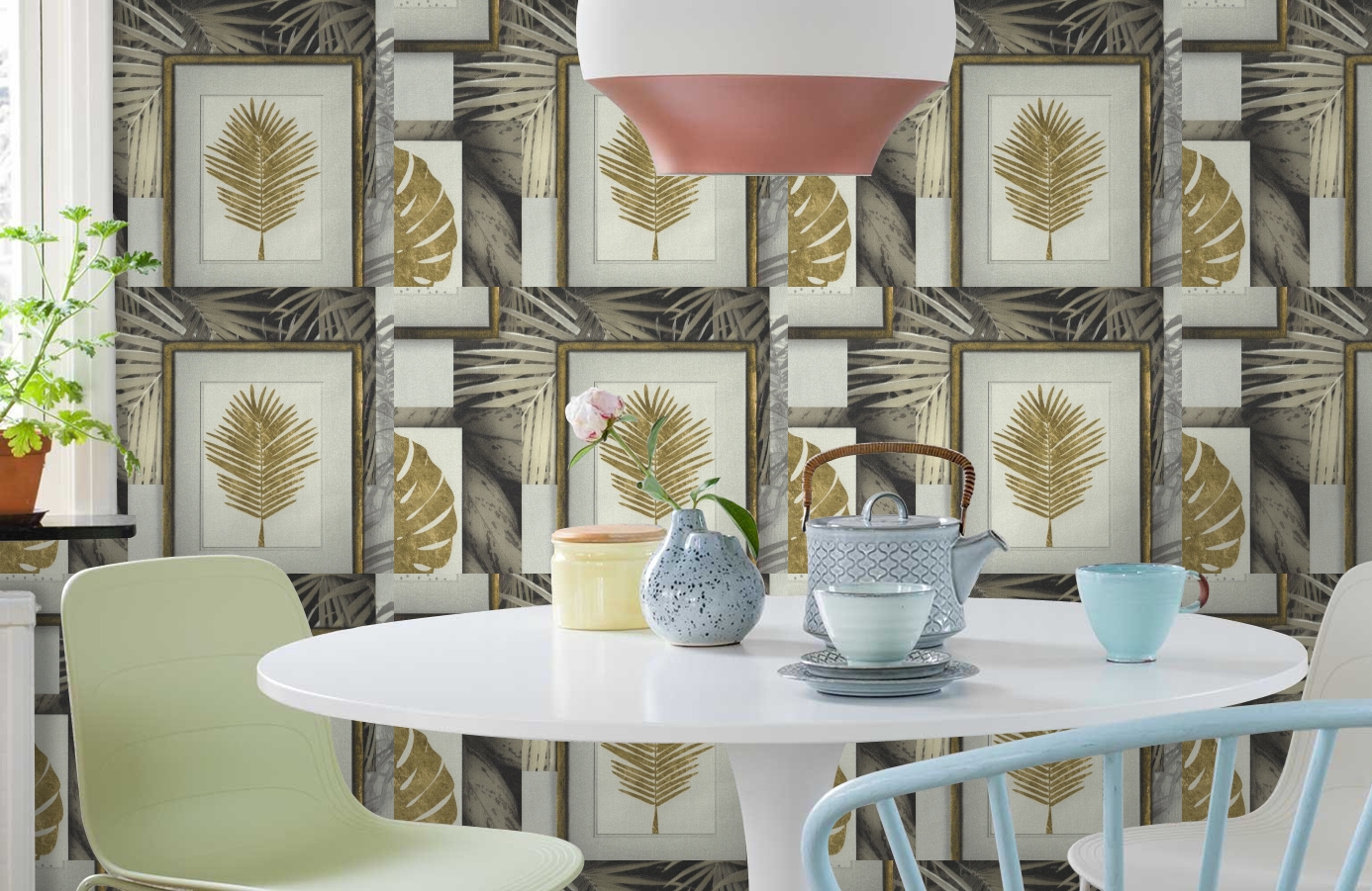 Обои 7043-22 фото в интерьере кухни