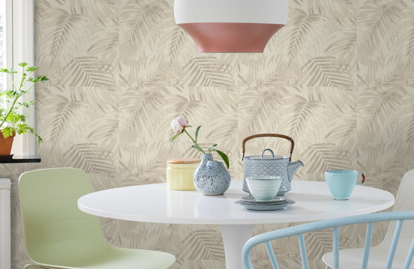 Обои 7044-01 фото в интерьере кухни