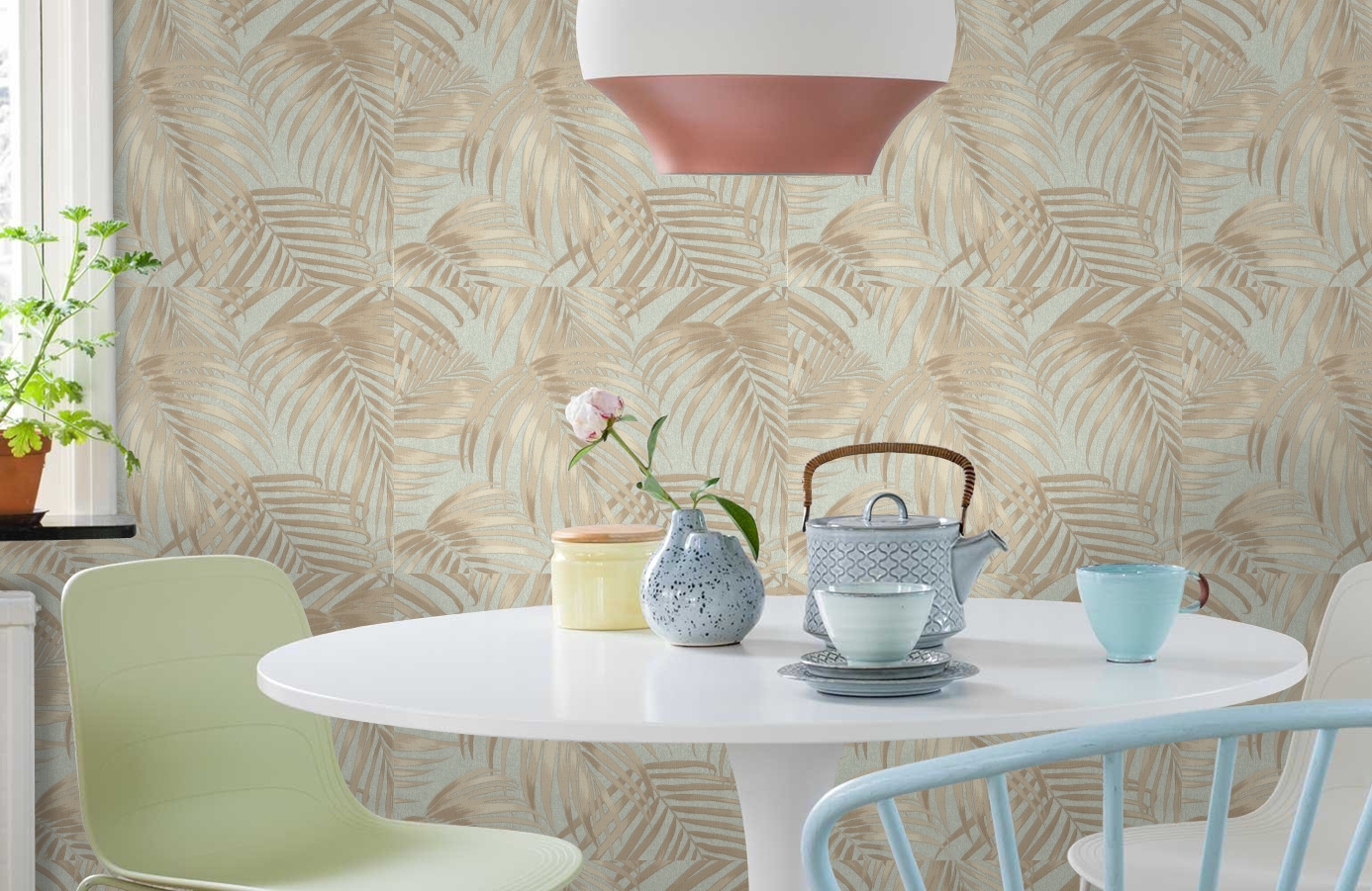 Обои 7044-04 фото в интерьере кухни