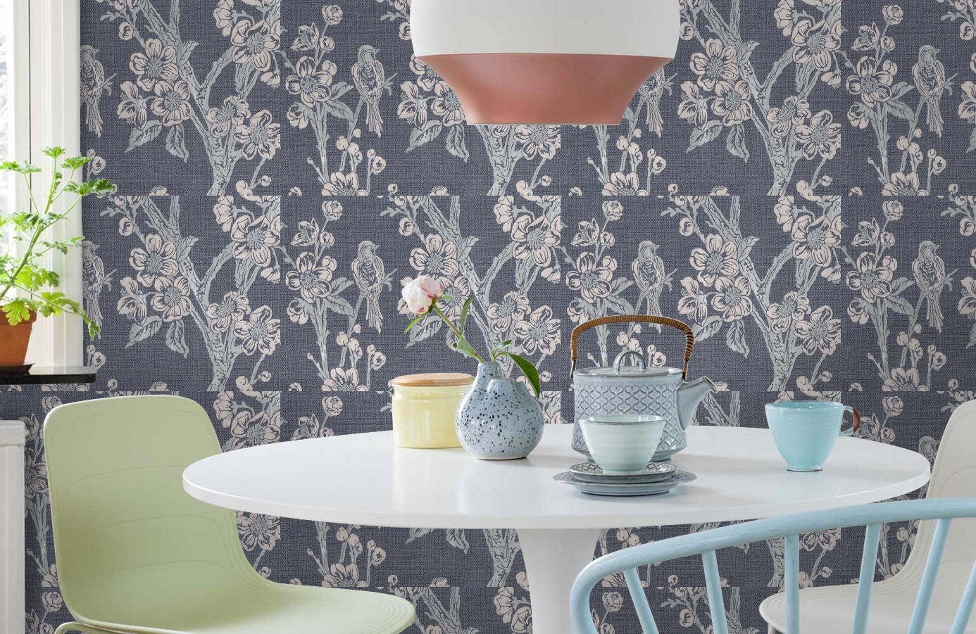 Обои 7049-20 фото в интерьере кухни