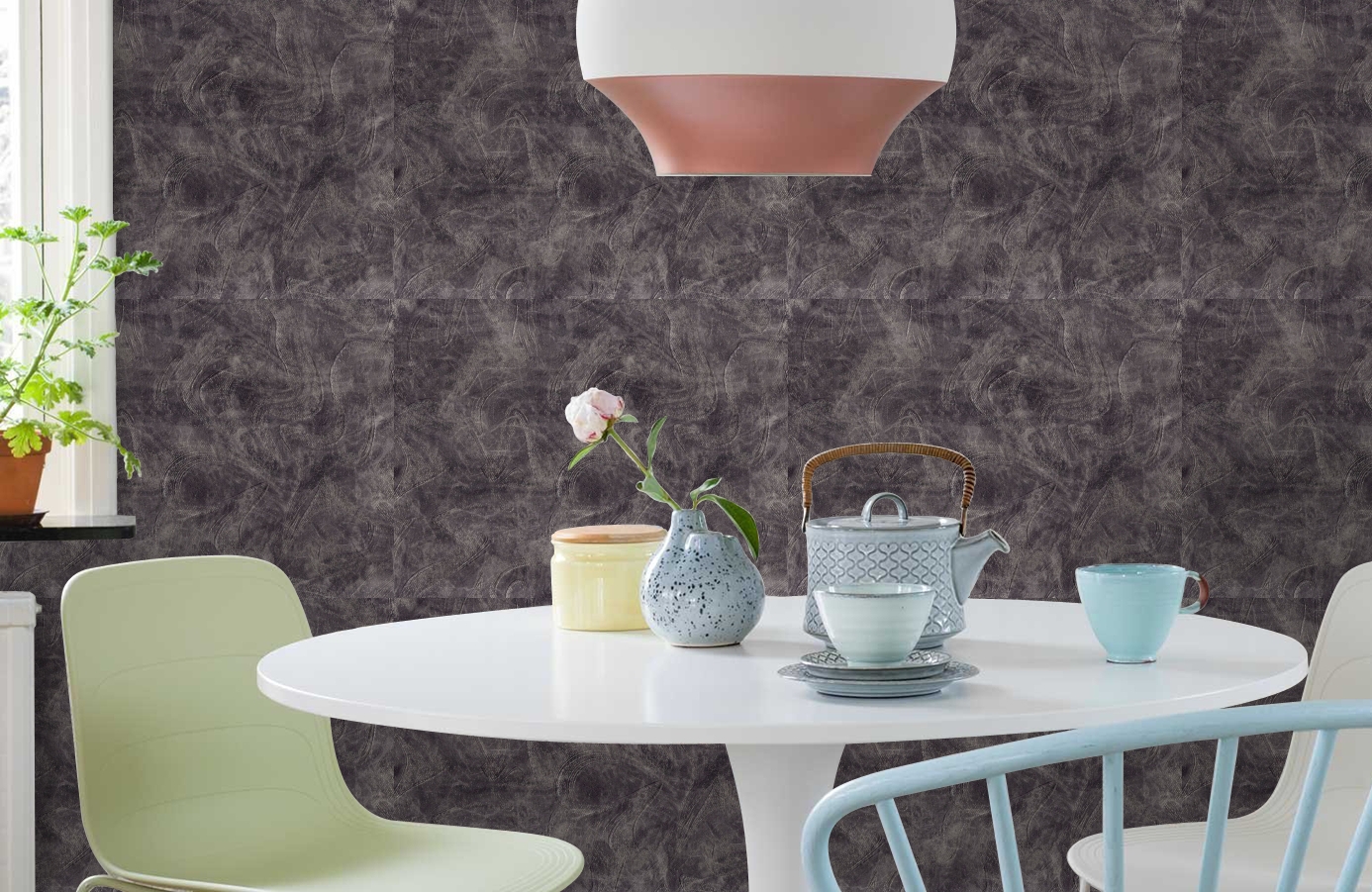 Обои 7057-22 фото в интерьере кухни