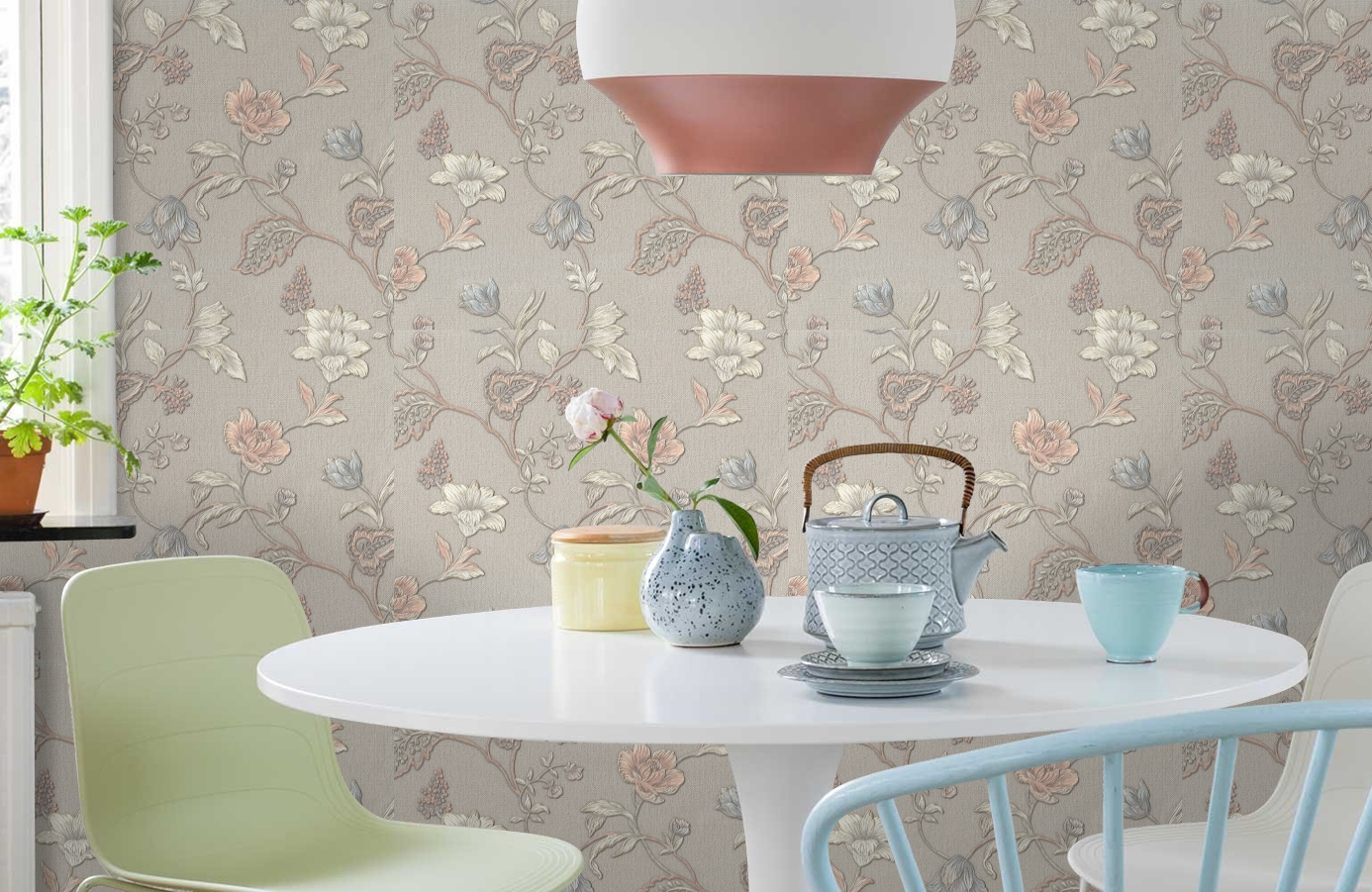 Обои 7080-11 фото в интерьере кухни