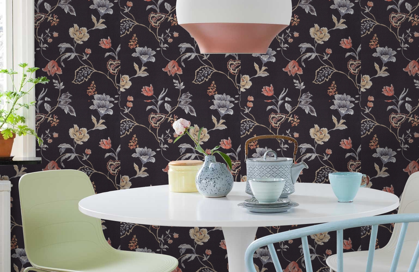 Обои 7080-20 фото в интерьере кухни