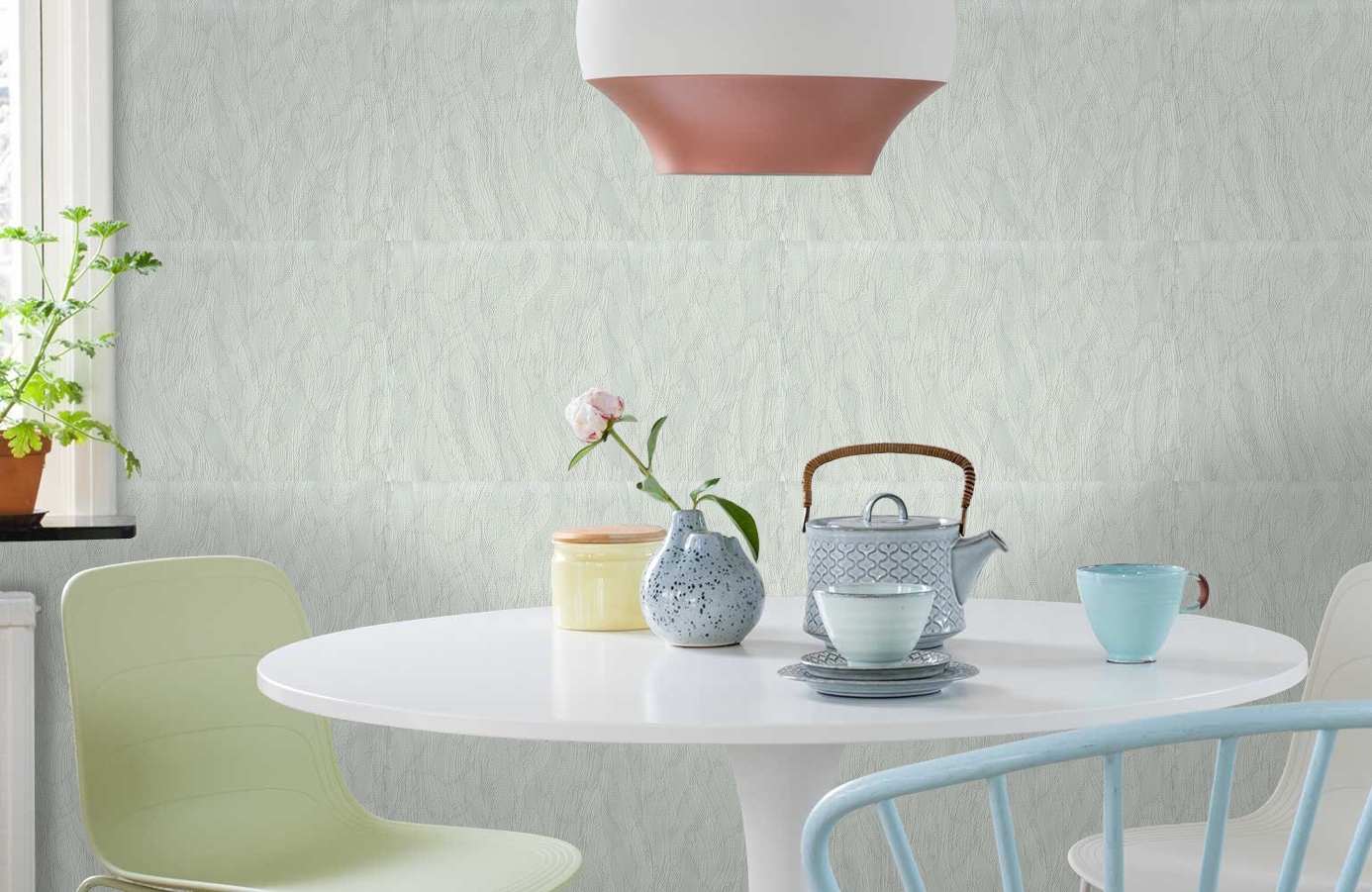 Обои 7083-03 фото в интерьере кухни