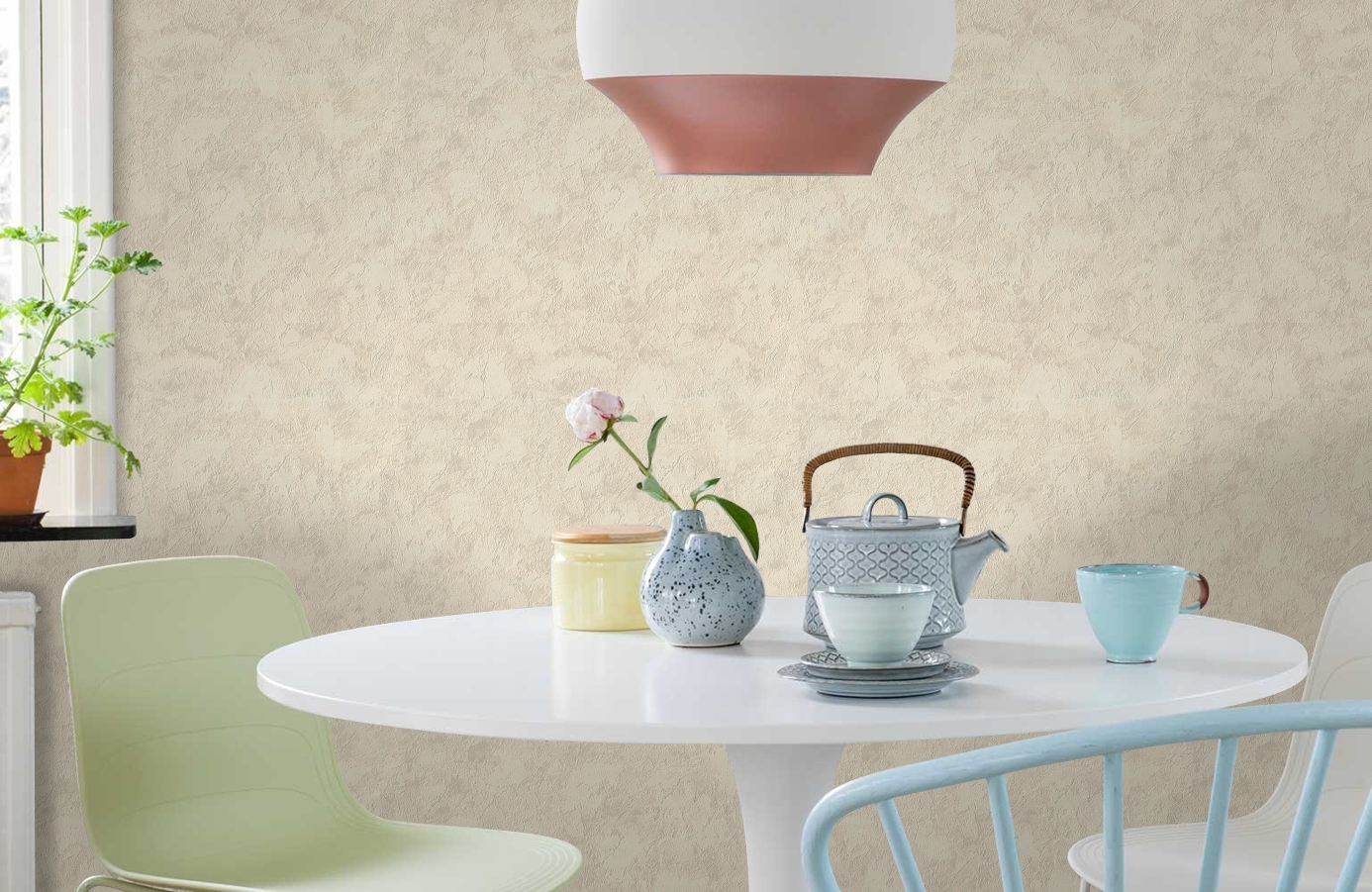 Обои 7085-02 фото в интерьере кухни