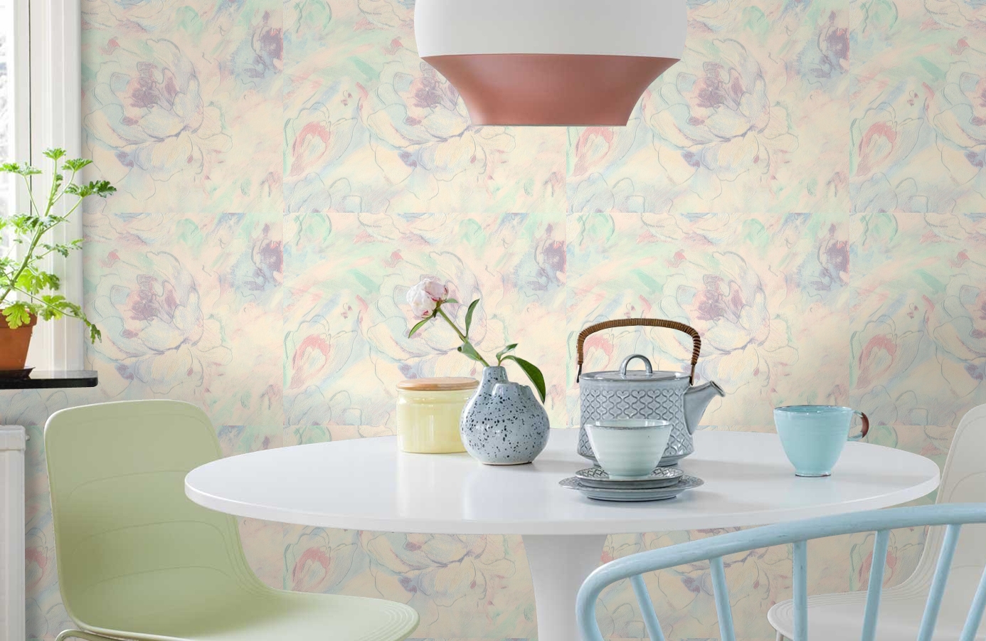 Обои 7088-08 фото в интерьере кухни