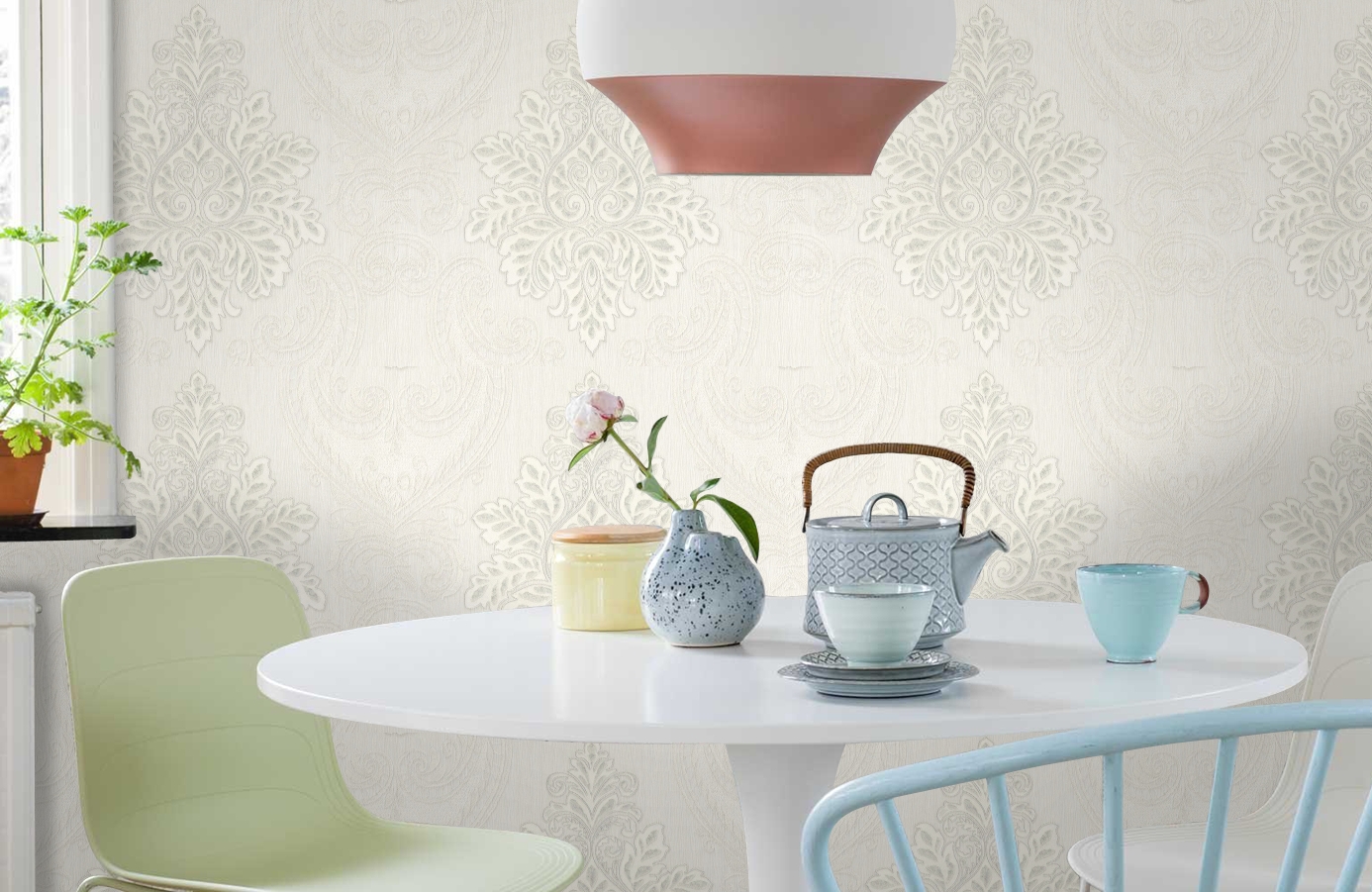 Обои 7098-00 фото в интерьере кухни