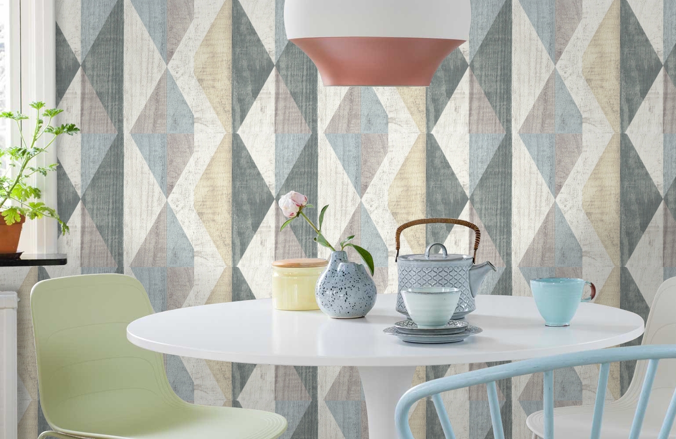 Обои 7104-04 фото в интерьере кухни