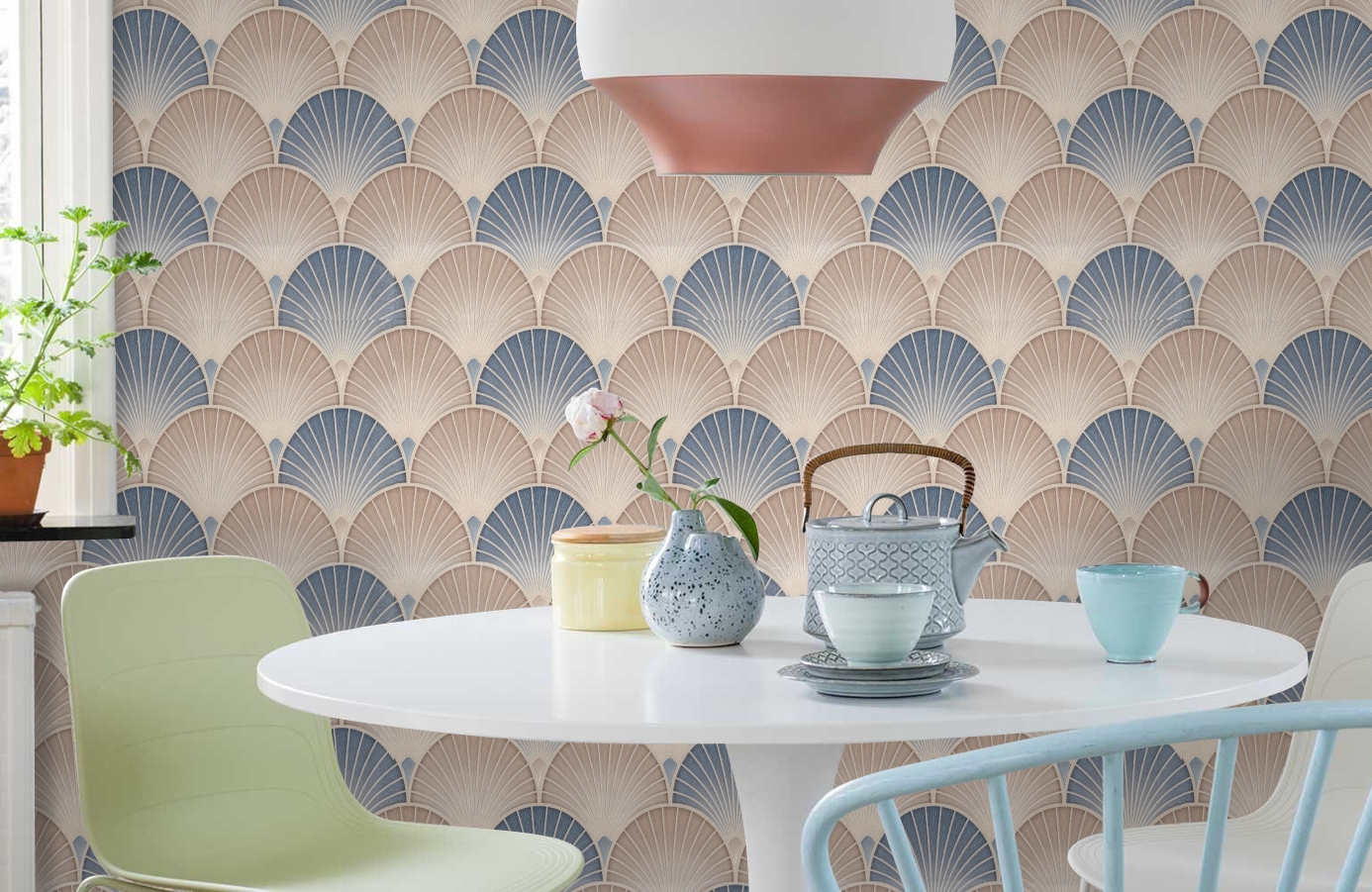 Обои 7109-03 фото в интерьере кухни