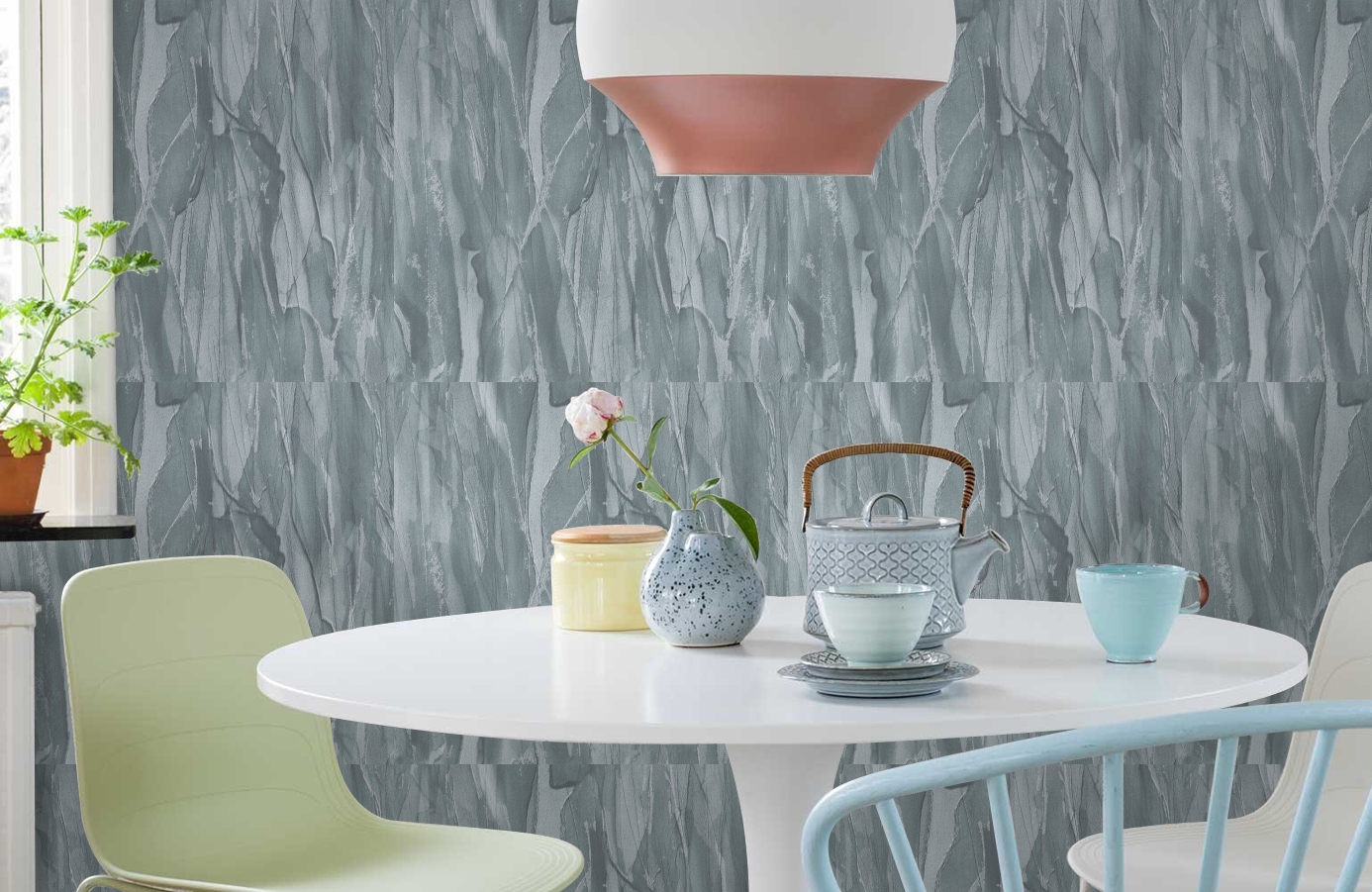 Обои 7114-04 фото в интерьере кухни