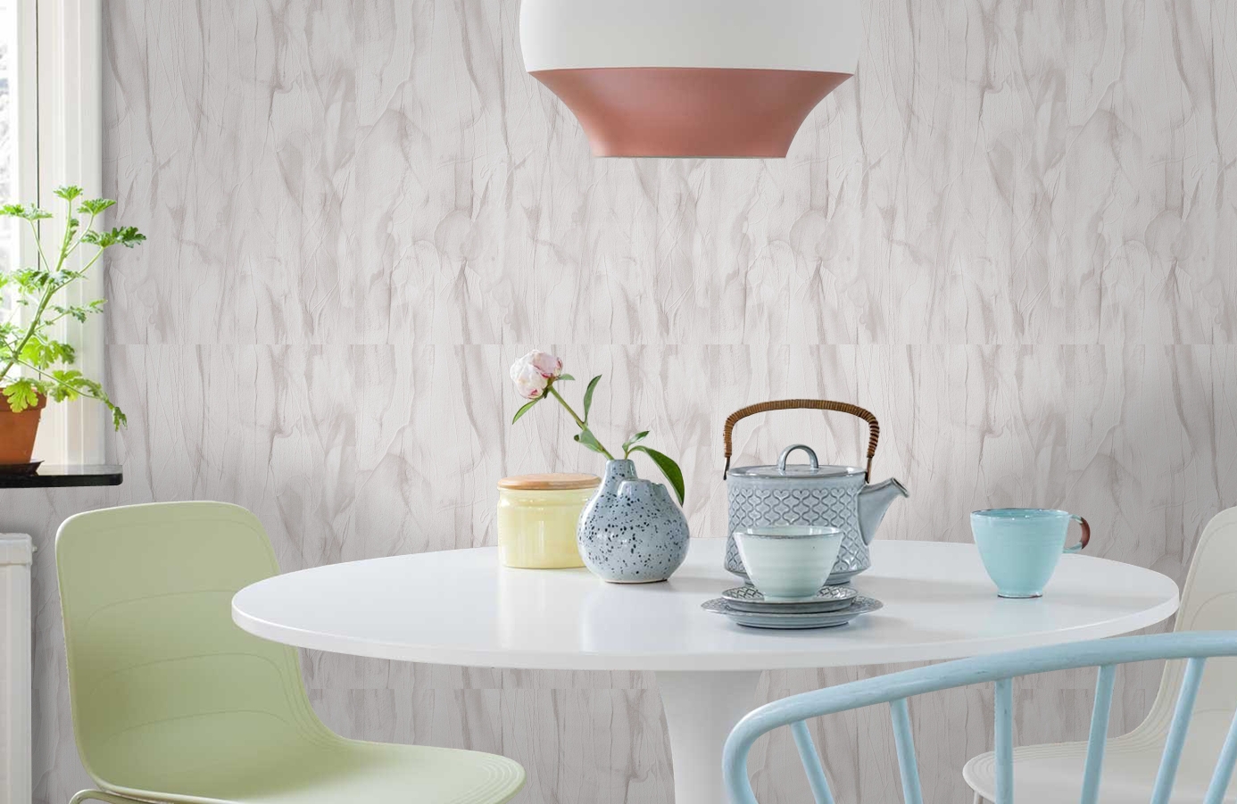 Обои 7114-24 фото в интерьере кухни