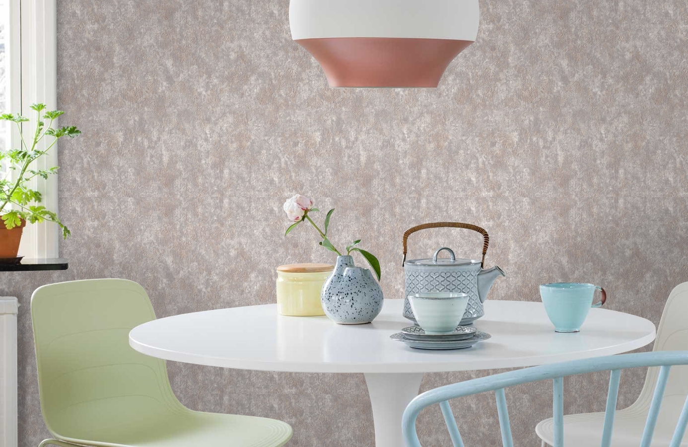 Обои 7116-11 фото в интерьере кухни