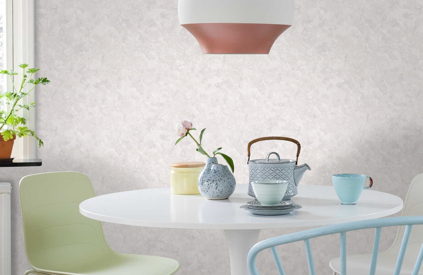 Обои 7141-00 фото в интерьере кухни