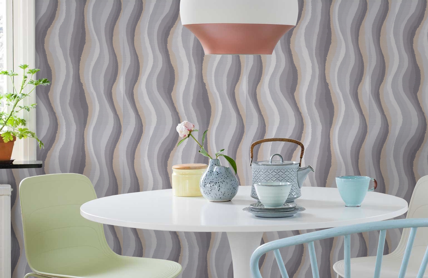 Обои 7147-22 фото в интерьере кухни