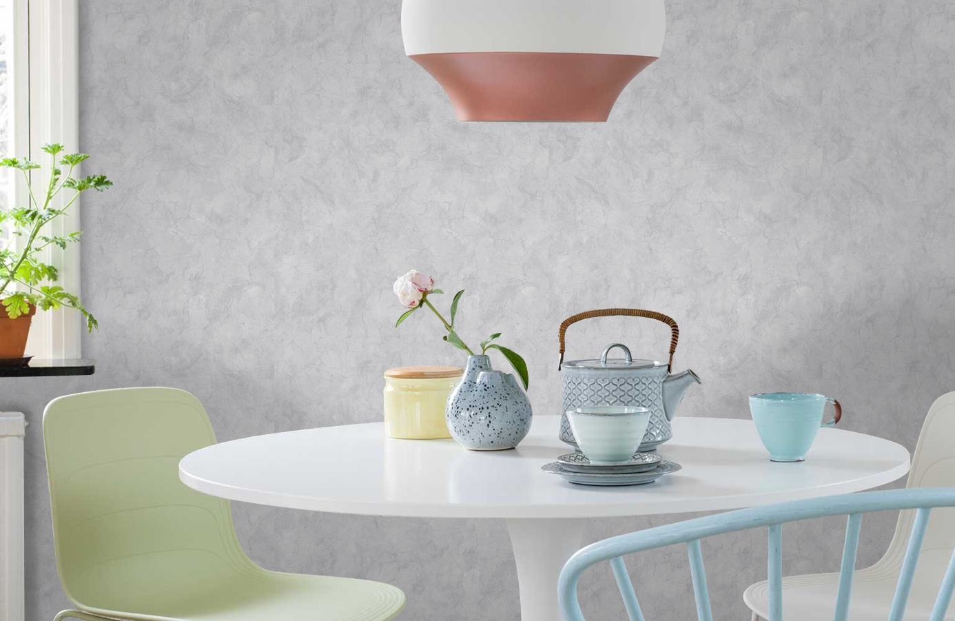 Обои 7160-02 фото в интерьере кухни