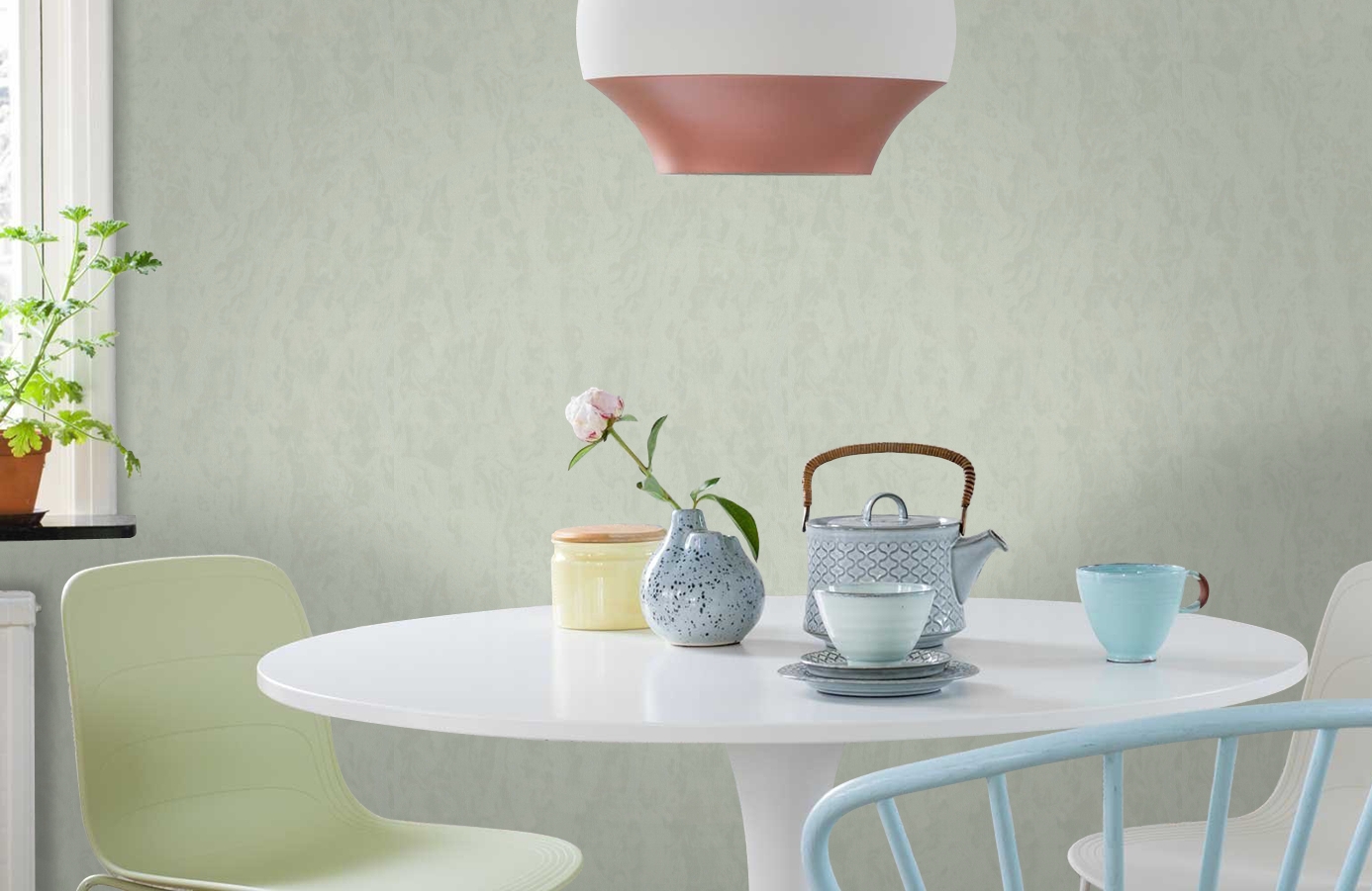 Обои 7166-04 фото в интерьере кухни