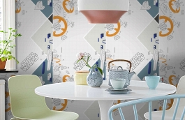 Обои E-D-007A фото в интерьере кухни превью