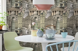 Обои 240211 фото в интерьере кухни превью