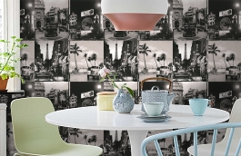 Обои 240221 фото в интерьере кухни превью