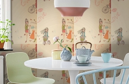 Обои 240422 фото в интерьере кухни превью