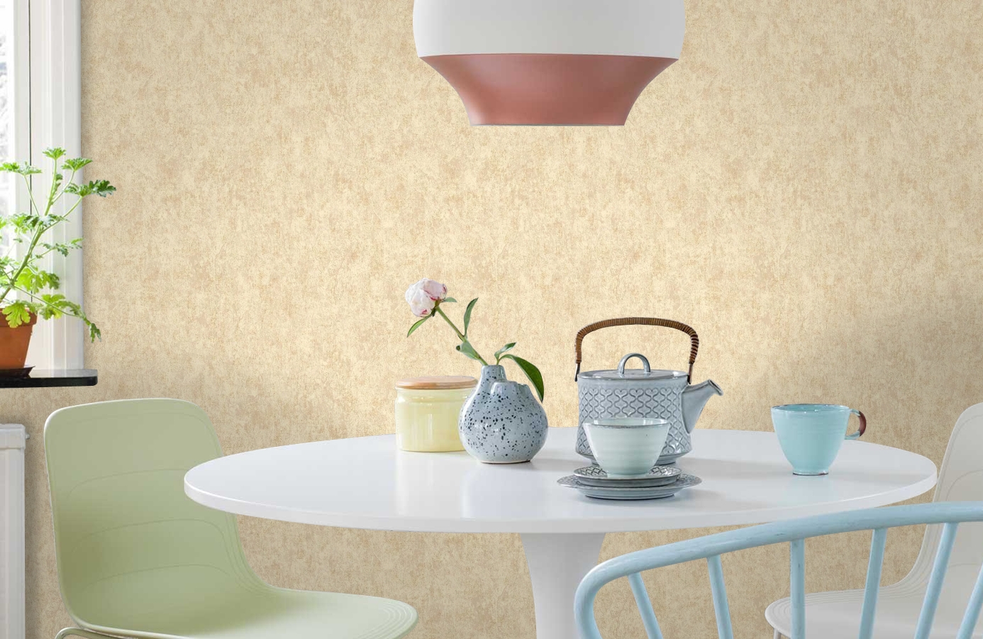 Обои VB1106 фото в интерьере кухни