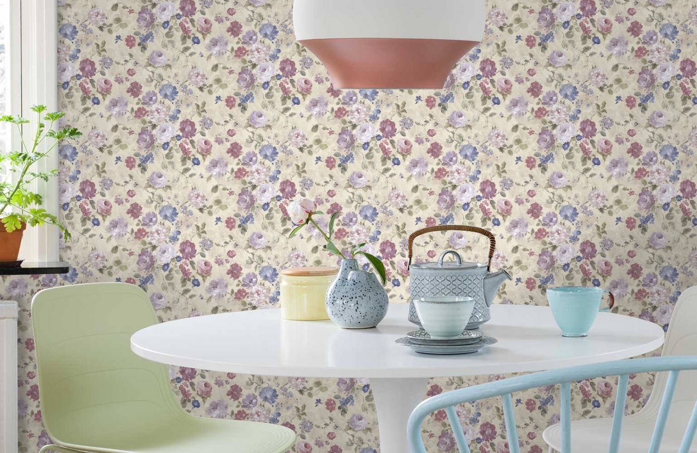 Обои VB3202 фото в интерьере кухни