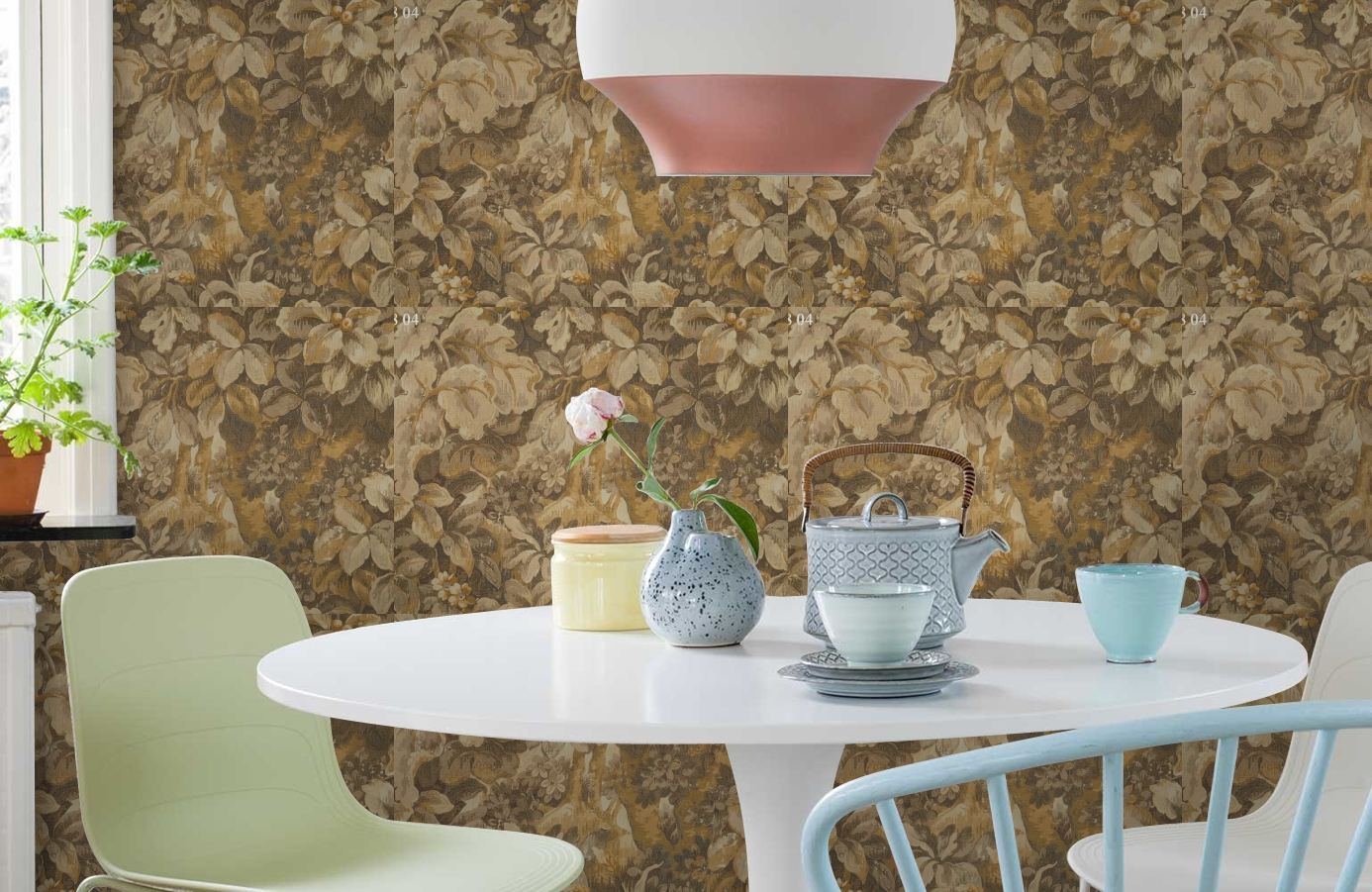 Обои 35804 фото в интерьере кухни