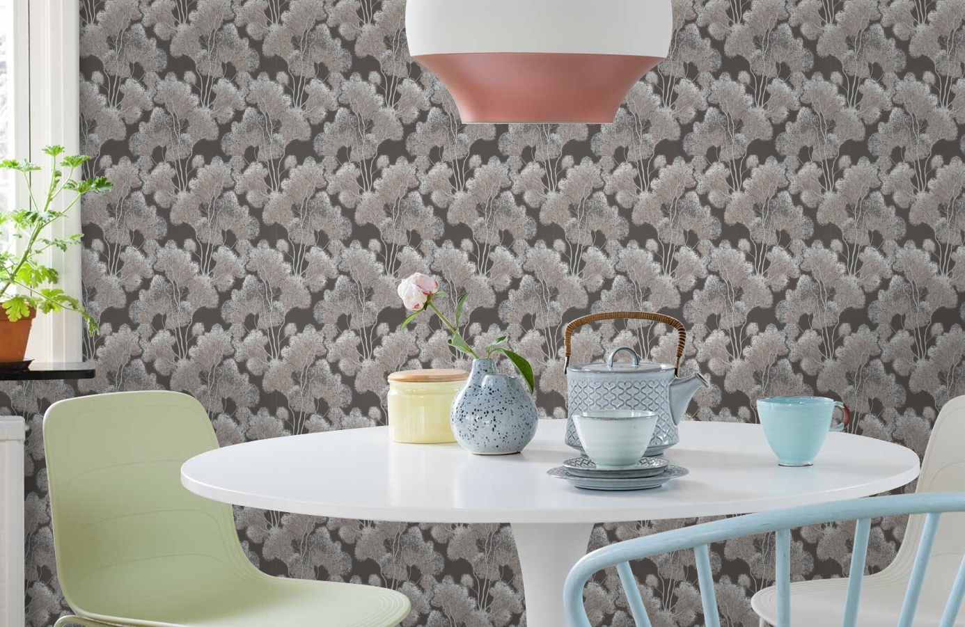 Обои 4067-8 фото в интерьере кухни