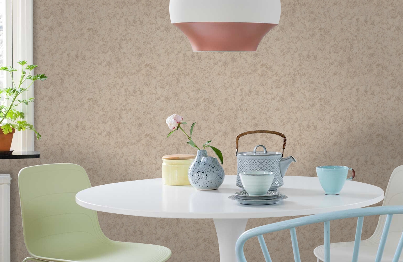 Обои 4081-3 фото в интерьере кухни