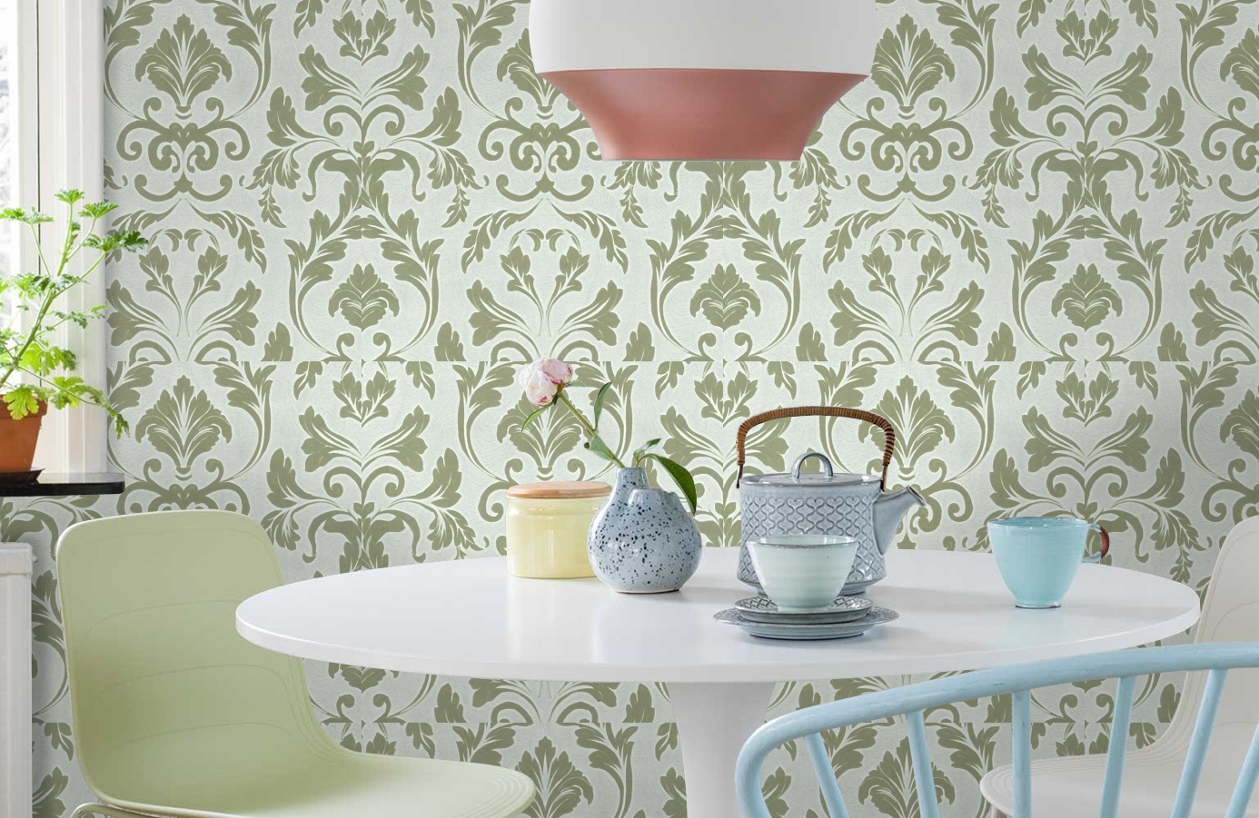 Обои 02405-22 фото в интерьере кухни