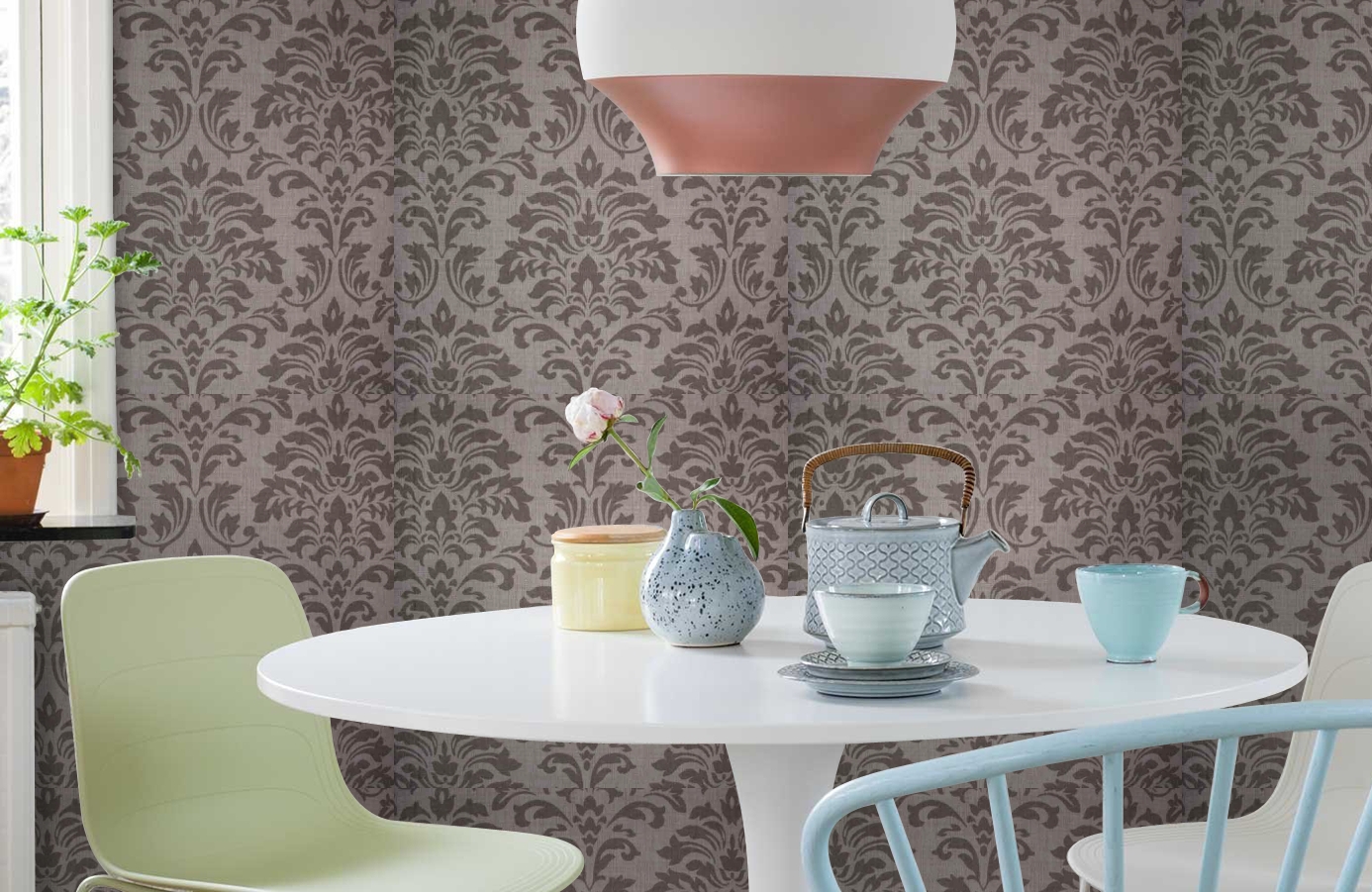 Обои 02574-12 фото в интерьере кухни